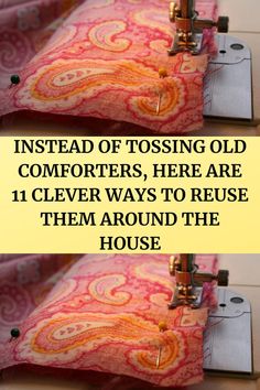 the sewing machine is stitching fabric together to make a pillow with an applique pattern