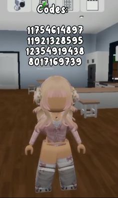 an animated girl standing in front of a computer screen with numbers and symbols on it