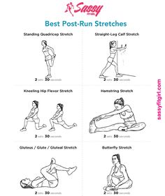 the best post - run stretches for beginners are shown in this chart, which shows how