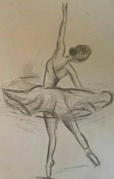 a pencil drawing of a ballerina dancer