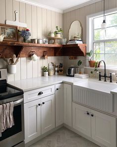 the kitchen is clean and ready to be used as a place for cooking or baking