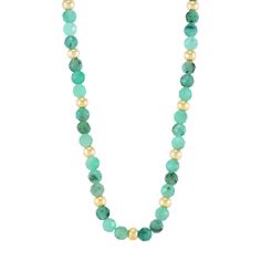 Experience the allure of elegance with our vermeil necklace, adorned with 101 special-cut, 3.5MM natural emerald beads, complete with an adjustable 16-inch cable chain that extends to 17 or 18 inches for the perfect fit.Expressive, elevated, and everyday, Scout & Lark is a jewelry collection that brings attainable elegance and undeniable quality to your unique style. Complete your look with gold, vermeil, and lab grown diamond jewelry made for the way you wear it. | Beaded Emerald Necklace | Vermeil | Yellow | Size 16" | Scout & Lark Gold Emerald Necklaces With Gemstone Beads, Gold Emerald Necklace With Rondelle Gemstone Beads, Elegant Faceted Briolette Emerald Necklace, Gold Single Strand Emerald Necklace, Gold Emerald Necklace With Round Beads Single Strand, Gold Emerald Necklace With Round Beads, Gold Emerald Single Strand Necklace, Elegant Gold Emerald Necklace With Polished Beads, Elegant Gold Emerald Necklace With Faceted Beads