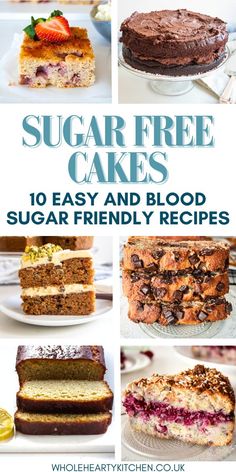 Discover 10 delicious sugar-free cake recipes specifically designed with diabetes management in mind. Packed with wholesome ingredients, these cakes let you manage your blood sugar without sacrificing flavour. Get ready to celebrate health and taste, one delicious slice at a time! Cakes For Diabetics Sugar Free, Sugar Free Cake Recipes For Diabetics, Diabete Desserts Easy Recipes, Sugarfree Cake Recipe, Sugarless Cake Recipes, Gluten Free And Sugar Free Desserts, Low Sugar Baked Goods, Sugar Free Low Carb Desserts Easy, Dibectic Food Recipes Easy