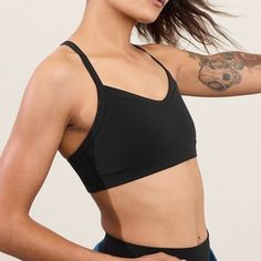 Designed Best For A-C Cups. Best For Light Impact Workouts Powervita Fabric, Sleek Racerback Design, Removable Pads Purchased At A Retail Store That Allows Try-Ons. May Have Faint Deoderant Marks Style 819515 Sporty Black Sports Bra With Built-in Bra, Black Stretch Tank Top With Built-in Padding, Black Sports Bra With Built-in Bra And Medium Support, Black Sports Tank Top With Built-in Padding, Black Tank Top With Built-in Bra For Workout, Black Workout Tank Top With Built-in Bra, Black Sports Bra With Adjustable High Stretch Straps, Sporty Bra-friendly Tops For Pilates, Black Athleisure Tank Top With Built-in Padding