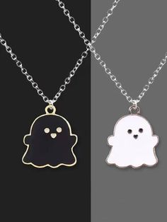 Multicolor  Collar  Copper Alloy   Embellished   Men's Fashion Jewelry Ghost Couple, Funny Necklace, Friendship Couple, Couple Pendant, Cartoon Ghost, Black Ghost, Couple Friends, Bff Jewelry, Couples Accessories