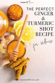 Discover the perfect recipe for immunity with this ginger turmeric wellness shot- full of immune system boosting properties and more. Ginger Turmeric Shot Recipe, Ginger Turmeric Shots, Ginger Shot Recipe, Lemon Shots, Turmeric Shots, Ginger Shot, Wellness Shots, Brown Spots Removal