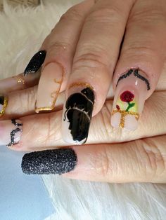 Beauty And The Beast Rose, Nail Board, 2024 Nails, Inspired Nails, Quince