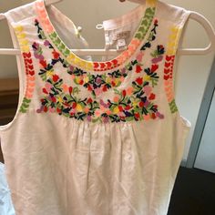 Adorable Sleeveless Flowered Blouse! Perfect For Work Or Any Summer Event. Nwot - Never Worn, Smoke Free Home. Flower Tops, Summer Events, Things To Buy, White Flowers, Red White, Red And White, J Crew, Top Blouse, Blouses