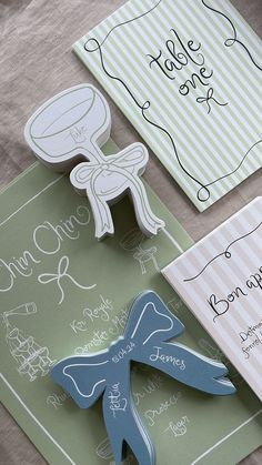 three greeting cards with different designs on them