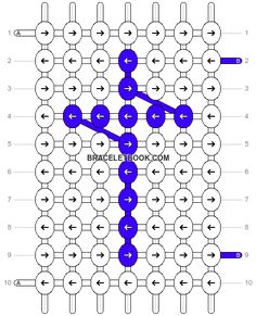 the crochet pattern is shown in blue and has two rows that are connected to each