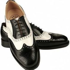 Crafts Hub on Storenvy 1940s Party, Men's Brogues, Tuxedo Shoes, Groom Shoes, Oxford Brogues, Saddle Shoes, Shoes World, Handmade Leather Shoes, Black And White Shoes