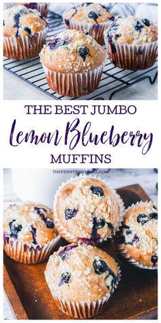 the best jumbo lemon blueberry muffins