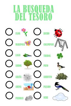 a spanish poster with pictures of different things