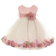 Kids Dream Baby Girl Ivory Rose Top Satin Petal Floating Flower Girl Dress 6-24M Petal Flower Girl Dress, Flower Petal Dress, Royal Au, White Baby Dress, Floating Flower, Ivory Skirt, Top Satin, Floating Flowers, Girls Formal Dresses