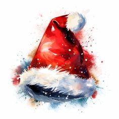 Santa Hat Clipart: Impressionistic Art Style, 4K & SVG Santa Hat Clipart, Santa Hat Vector, Santa Clipart, Hat Clipart, Impressionistic Art, Hat Vector, Professional Presentation, Impressionist Art, Print Advertising