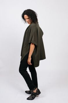 The Amanda poncho is a versatile and timeless piece that is perfect for fall and winter. While it feels like wearing a blanket, it looks runway chic. It's easy to throw on and instantly gives any simple outfit a stylish edge. We paired the poncho with a simple pair of jeans and a tank, and voila! A stylish fall outfit. When paired with the Zoe tank and the Denise skirt, this piece takes on a whole new look. And did we mention it is incredibly comfortable? Chic Oversized Poncho Cape, Chic Oversized Cape Poncho, Oversized Winter Cape, Chic Shawl Cape For Fall, Fall Layering Shawl Poncho, Oversized Chic Wool Poncho, Chic Oversized Cape With Batwing Sleeve, Fall Shawl Cape For Layering, Chic One-size Fall Cape