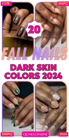 Fall Nails For Dark Skin Tone, Nail For Dark Skin Tone, Nail Color For Dark Skin, Nails For Darker Skin Tone, Nail Art For Fall, Dark Skin Nail Polish, Nail Colors For Dark Skin, Autumn Vibes Cozy, Best Fall Nail Colors