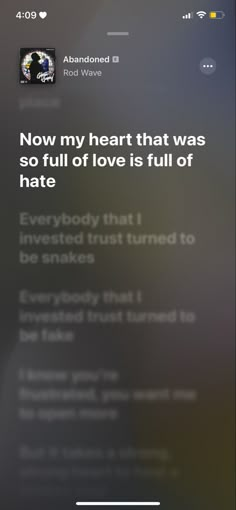 an iphone screen with the text everybody that i invested trust turned to be fake