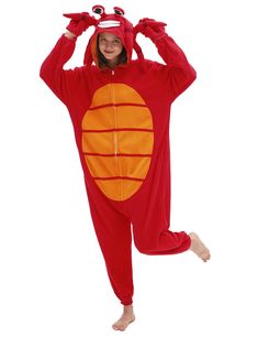 PRICES MAY VARY. ✔【ANIMAL ONESIE DESIGN】Red crab onesie has eyes, crab claws and a smiling mouth, giving the onesie a vivid image. ✔【SOFT POLAR FLEECE】Red crab onesie is made of skin-friendly, warm and soft fleece material. The high-quality material of the crab pajama will keep you warm in winter too. ✔【PAJAMAS SIZE】S fit for height from 4'9''-5'1''and wight from 88LB-143LB; M fit for height from 5'1''-5'5'' and wight from 121LB-165LB; L fit for height from 5'5''-5'9''and wight from 132LB-176LB; Adult Onesie Pajamas, Red Crab, Animal Onesie, Animal Pajamas, Cherokee Woman, Cozy Design, Onesie Pajamas, Jumpsuit Outfit, Fleece Pajamas