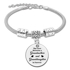 the love between grandmother and granddaughter is forever bracelet