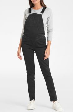 Sweeten your casual-cool vibe in these stretchy denim overalls designed in a perfect bump-cradling silhouette. Adjustable buckle straps; side button closures Four-pocket style 99% cotton, 1% elastane Machine wash, line dry Imported Maternity Overalls, Hairstyling Products, Black Overalls, Rollerball Perfume, Pre Pregnancy, Beauty Sale, Denim Overalls, Nordstrom Store, Styling Tools