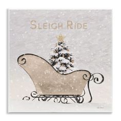 a sleigh ride with a christmas tree on it