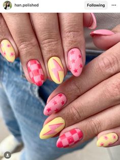 #pinknails#abstractnails Prek Teacher Nails, Pink Abstract Nails, Nails July, Groovy Nails, Teacher Nails, Teen Nails, Rainbow Nails Design, Nail Aesthetic, Abstract Nails