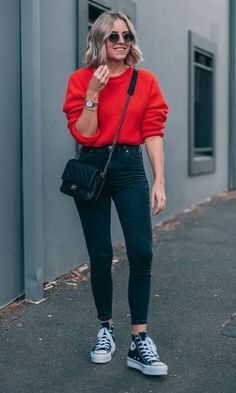 Looks Com All Star, Office Outfits Women, Neue Outfits, Outfits With Converse, Cute Spring Outfits, Looks Black, Causual Outfits, Spring Outfits Women