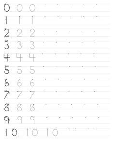 an exercise sheet with numbers on it