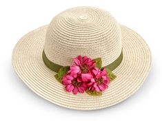 Get ready for the Easter parade. Stylishly trimmed in fuchsia sunflowers, the child's straw hat keeps the sun away. The size fits 4 to 8 year-olds. Pink Summer Sun Hat For Garden Party, Pink Summer Straw Hat For Garden Party, Summer Pink Straw Hat For Garden Party, Adjustable Flower Sun Hat For The Beach, Adjustable Sun Hat With Flower Design For Vacation, Adjustable Flower-shaped Sun Hat For Vacation, Adjustable Flower Hats For Vacation, Adjustable Flower Hat For Beach, Adjustable Beach Hat With Floral Design