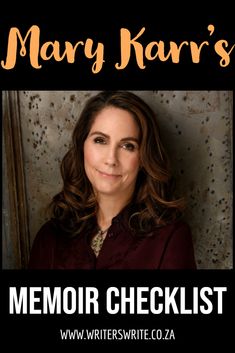 mary karr's memory checklist with her name on the front and back cover