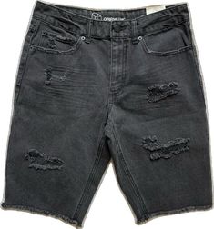 Black Washed Jean Shorts For Summer, Casual Black Distressed Shorts, Casual Black Distressed Jean Shorts, Casual Black Ripped Jean Shorts, Black Distressed Jean Shorts For Streetwear, Ripped Black Jean Shorts For Streetwear, Distressed Black Jean Shorts For Streetwear, Black Distressed Denim Jean Shorts, Black Ripped Cotton Jean Shorts