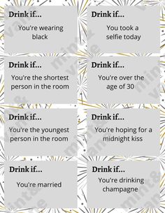 the words drink if you're wearing black and white are in different font styles