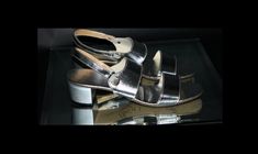 "If you're looking for a little glamour in your sandals, look no further.  Vintage 1970's sandals by \"Bertlyn\" New York, NY.  The bright, shiny silver finish on these shoes will add wonderful flair and style to your favorite 60's or 70's outfits.  The heel strap is elasticized for extra comfort and fit.  These shoes are in very good vintage condition but do have some scuffing on the heels and normal wear on the soles.  With summer just around the corner these are a must have.   Inside toe to heel - 9 & 1/2\" Bottom of ball -  2 7/8\" Heel - 1 7/8\" Please read my shop policies as I don't accept returns.  Should you have any questions please feel free to contact me and I will reply.  If you mark my shop as a favorite you will be able to see my updates." Retro Open Toe Sandals For Party, Retro Formal Sandals For Summer, Retro Formal Summer Sandals, Vintage Ankle Strap Sandals For Formal Occasions, Retro Open Toe Sandals For Formal Occasions, Retro Evening Sandals With Round Toe, Retro Round Toe Evening Sandals, Retro Ankle Strap Sandals For Formal Occasions, Retro Evening Sandals For Spring