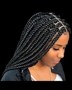 Black Box Braids, Medium Hair Braids, Medium Box Braids, Big Braids, Big Box Braids Hairstyles, Long Box Braids