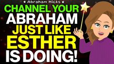 a woman holding a wand with the words channel your abraham just like esther is doing