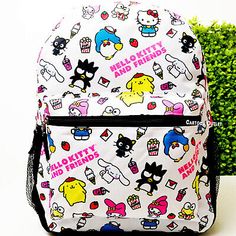 Hello Kitty My Melody Large School Backpack All over Print 16" Travel Book Bag  | eBay Hello Kitty Print School Backpack, Hello Kitty Print Bags For Back To School, Back To School Backpack With Cat Design, Hello Kitty Print Backpack For Students, Hello Kitty Print Backpack For Back To School, Student Backpack With Hello Kitty Print, Hello Kitty Print Backpack For Daily Use, Hello Kitty Backpack For Back To School, School Backpack With Cat Design