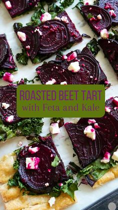 roasted beet tarts with feta and kale