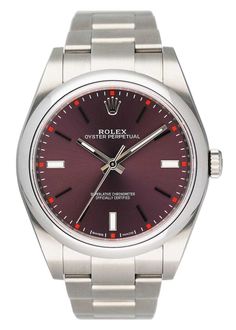 Rolex Oyster Perpetual 114300 Red Grape Dial Mens Watch Box Papers TOP BRANDS Rolex Audemars Piguet Omega Patek Philippe Cartier Breitling All Rolex Oyster Perpetual 114300 Mens Watch. 39mm stainless steel case. Stainless steel smoothed bezel. Red grape dial with steel hands and index hour markers. Stainless steel Oyster bracelet with fold over clasp. Will fit up to a 6.75-inch wrist. Sapphire crystal. Stainless steel case back. Automatic self-winding movement. This watch comes with original Box and Papers. This watch is backed by our two year warranty Phigora Guarantee Two Years Warranty Free Shipping & Returns Specifications SKU R0731239161SF Model Oyster Perpetual Gender Men Watch Style Luxury Shape Round Case Material Stainless Steel Movement Automatic Condition Automatic Dial Color Re Classic Red Analog Watch, Classic Red Watch As A Gift, Classic Red Watch As Gift, Classic Red Watch Accessories For Gift, Classic Red Watches As Gift, Classic Red Watch Accessories As Gift, Classic Red Watch Accessories As A Gift, Classic Red Chronograph Watch Accessories, Automatic Red Watch Accessories For Gifts