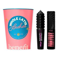 Whole Latte Lashes Mini Mascara Holiday Gift Set - WHOLE LATTE LASHESIncludesBADgal BANG! BIGGER, BADDER Volumizing Mascara mini in Intense Pitch Black (0.14 oz)Fan Fest Fanning & Volumizing Mascara mini in Hyper Black (0.14 oz)Free Brow Wax Voucher (terms & conditions apply, see product insert for more information) - Whole Latte Lashes Mini Mascara Holiday Gift Set Mini Mascara, Benefit Brow, Mascara Set, Glossier You, Volumizing Mascara, Brow Wax, Hair Gift, Double Shot, Pitch Black