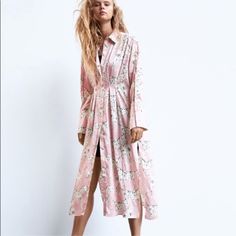 Questions? Leave A Comment Below! Long White Shirt Dress For Spring, Feminine Full-length Spring Maxi Dress, Feminine Long Maxi Dress For Spring, Spring Long Sleeve Shirt Dress For Brunch, Feminine Long Sleeve Maxi Dress For Day Out, Chic Pink Long Midi Dress, Chic Pink Midi Dress, Feminine Long Midi Dress For Summer, Feminine Midi Dress For Summer