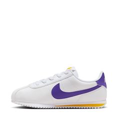 The Nike Cortez EasyOn Kid's Sneakers are easy like Sunday morning! They're simple to get on and will remain comfortable throughout the entire day. With their low profile, your child's feet and ankles can move just how nature intended, as much as possible.Features: Features Nike Swoosh on side. Padded tongue and collar. Padded insole. Can slip on easily. Details: Lace-up and hook-and-loop. Low-top. Soccer Shop, Black And White Sneakers, Wide Width Shoes, Backpack Sport, Nike Swoosh, Nike Cortez, Kids Sneakers, Dress Sandals, Sunday Morning