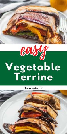 an easy vegetable terrie on a white plate