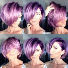 FORMULA: Plum Violet...Nice Selfie! | Modern Salon Kort Bob, Violet Hair, Hair Color Purple, Funky Hairstyles, Love Hair, Hair Today