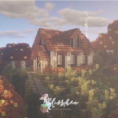 Minecraft Aesthetic, Autumn Cottage, Minecraft Plans, Pocket Game, Minecraft Inspo, Golden Apple, Minecraft Blueprints