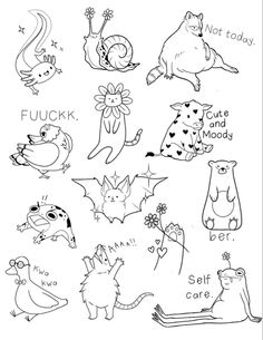 coloring pages for kids with animals and words