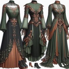 Witch Renfaire Outfit, Elf Core Aesthetic, Druid Outfit Design, Earth Witch Outfit, Fantasy Aesthetic Outfits, Druid Dress, Elven Tunic, High Fae, Witch Outfits