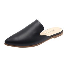 PRICES MAY VARY. SIZE TIPS -- It would be much better and more comfortable to choose one size larger HIGH QUALITY-- Using selected PU leather, the upper is not only smooth but also soft and comfortable exceptionally EASY ON/OFF -- These slip-on loafer are easy to put on and take off, convenient for you to go out, date or go shopping CLASSIC DESIGN -- These pointy flat mules are trendy and easy to match clothes, whether you like trousers or dresses JUST BUY IT WITH NO HESITATION!
 
  Maypie Shoes Casual Flat Mules At Cheap Price, Cheap Slip-on Loafers With Pointed Toe, Cheap Casual Slip-ons With Pointed Toe, Cheap Black Mules For The Beach, Loafer Slides, Backless Shoes, Foldable Ballet Flats, Leather Flats Women, Pointy Flats