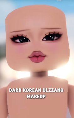 an animated image of a woman's face with the words dark korean ulzzang makeup