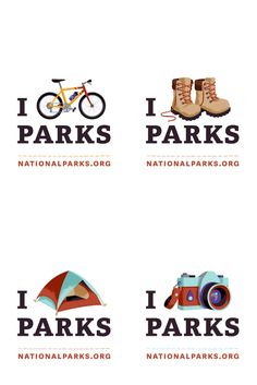 four different logos for the national parks